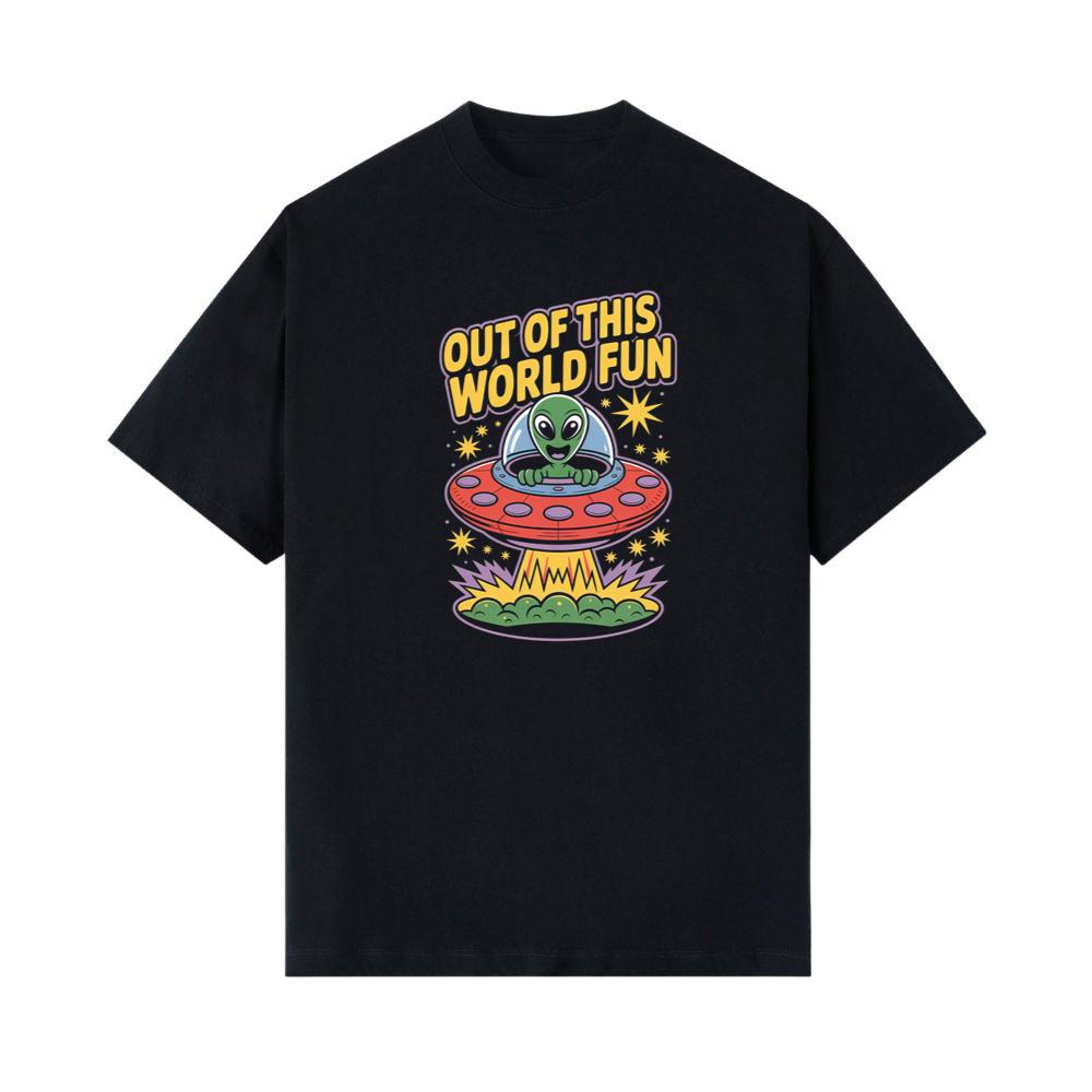 Out of This World Fun Alien Spaceship Retro Graphic T-Shirt