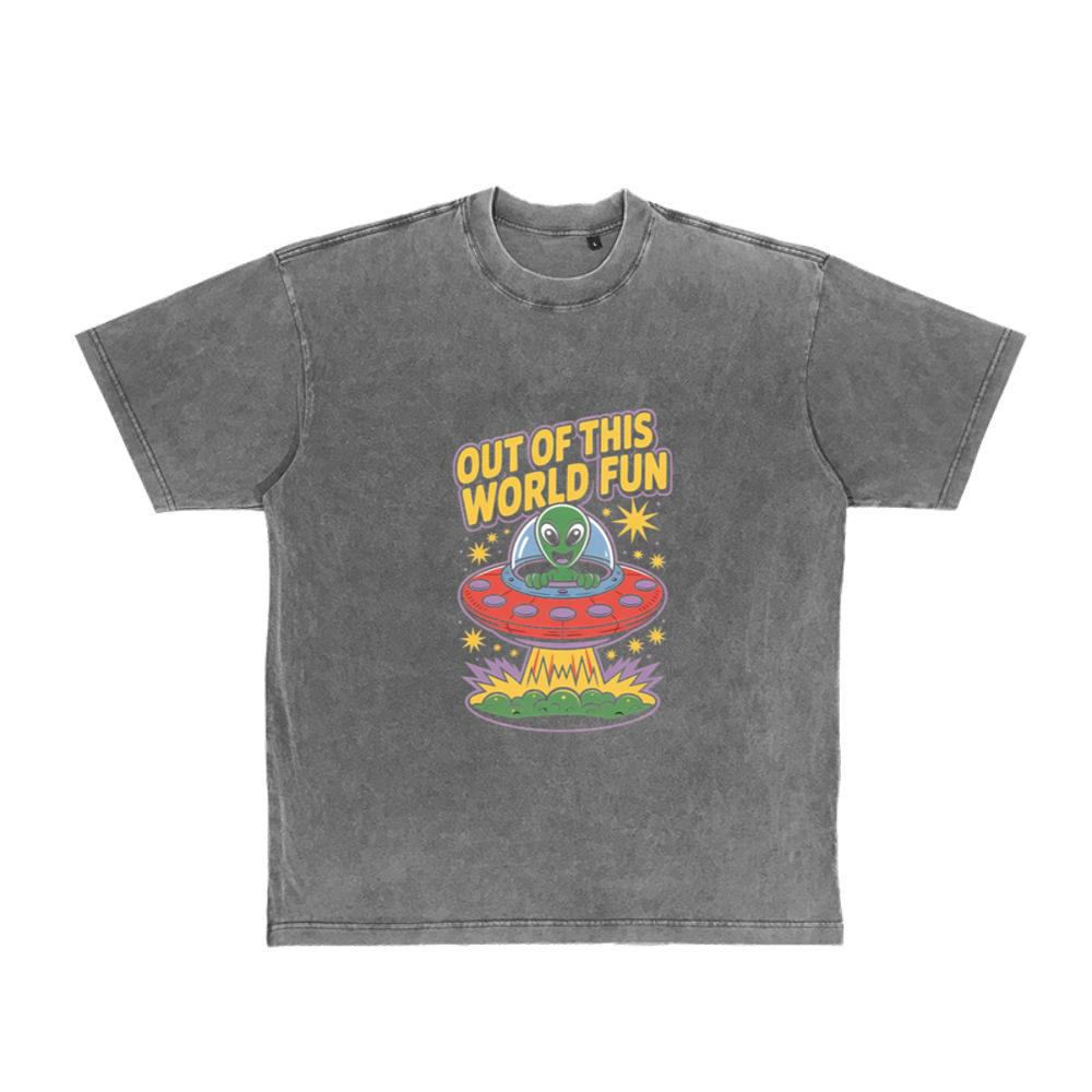 Out of This World Fun Alien Spaceship Retro Graphic T-Shirt