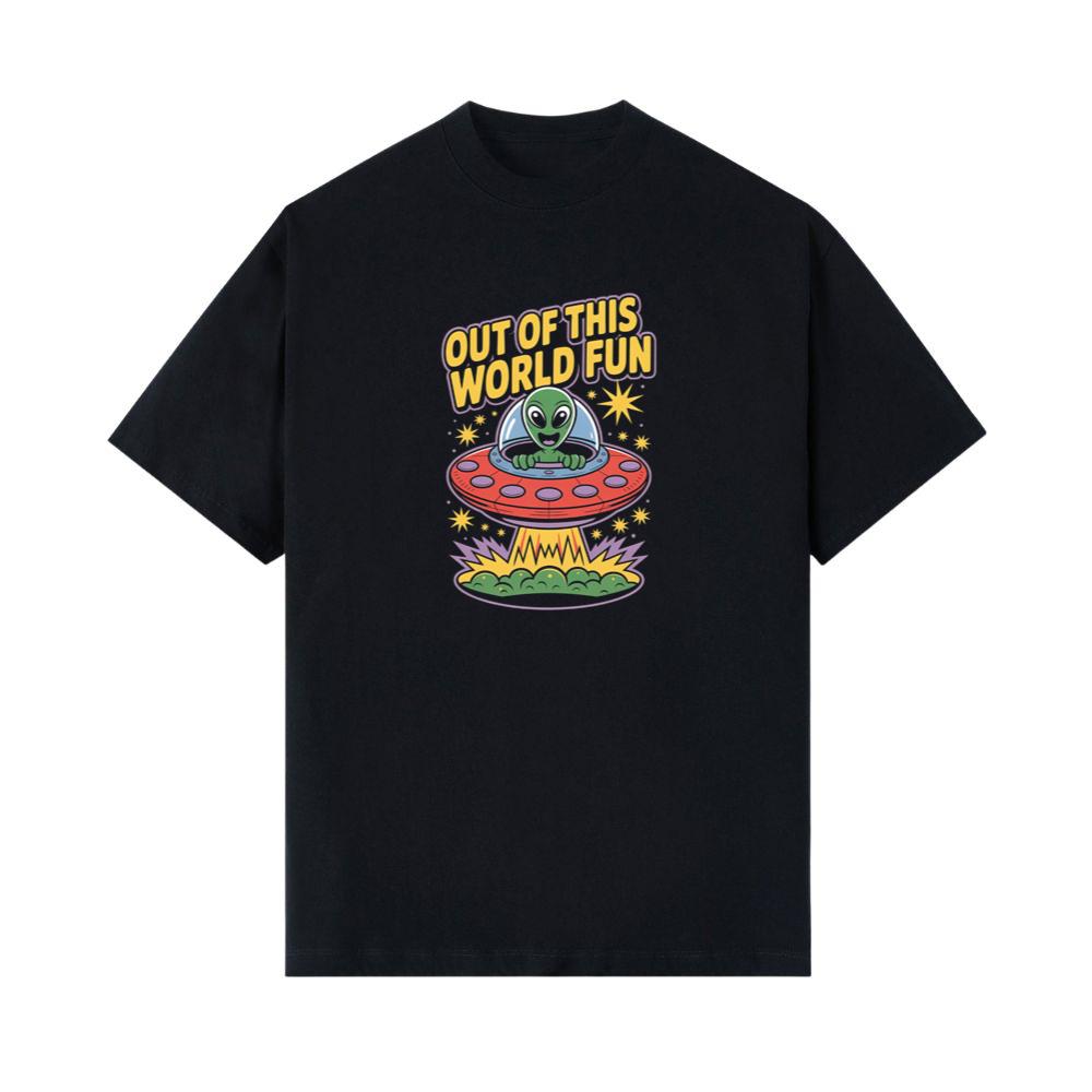 Out of This World Fun Alien Spaceship Retro Graphic T-Shirt