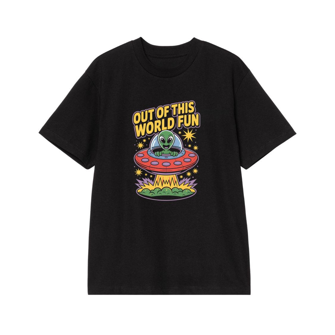 Out of This World Fun Alien Spaceship Retro Graphic T-Shirt