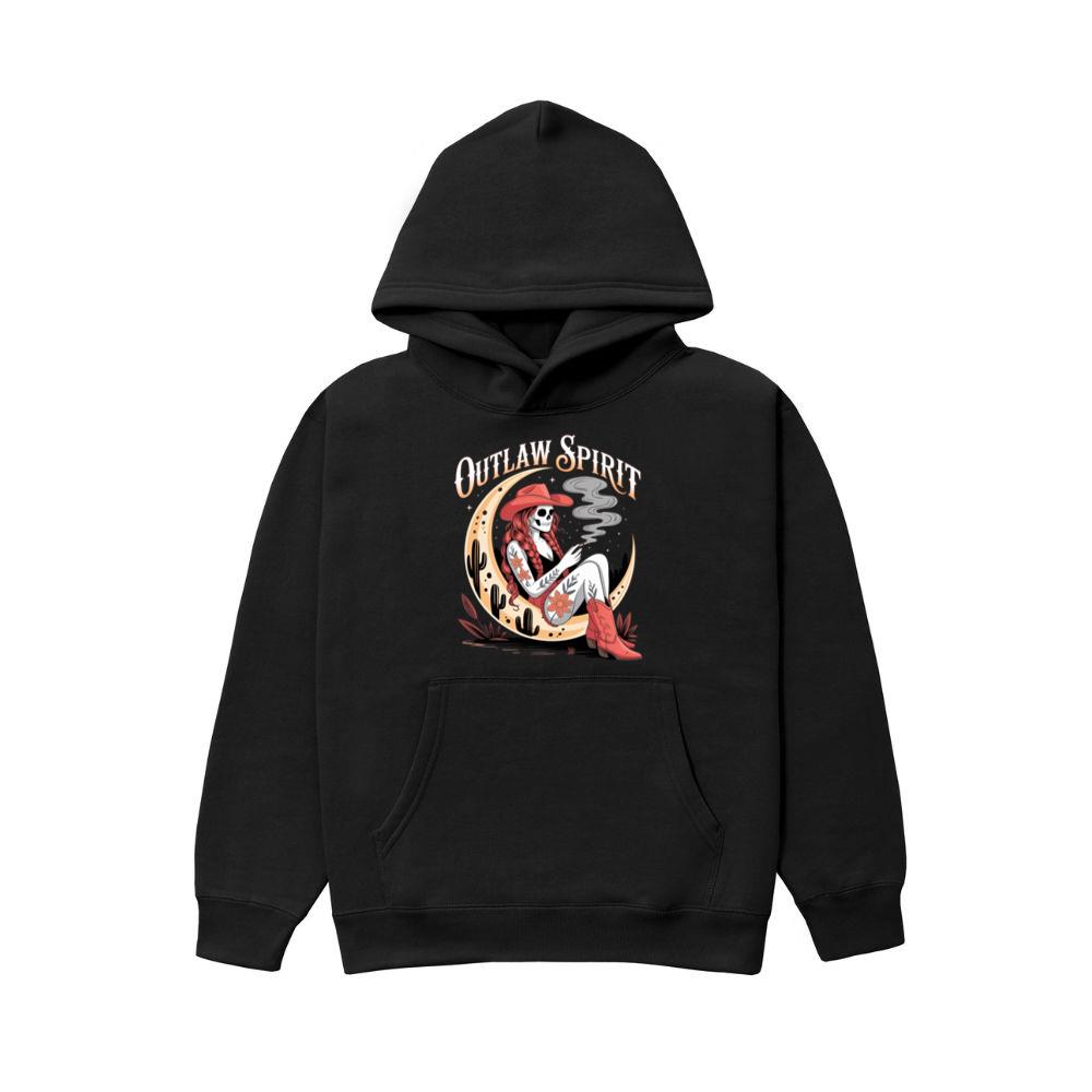Outlaw Spirit Cowgirl Skeleton Western Style Hoodie