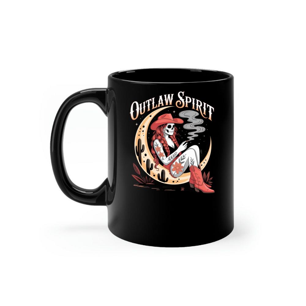Outlaw Spirit Cowgirl Skeleton Western Style Mug