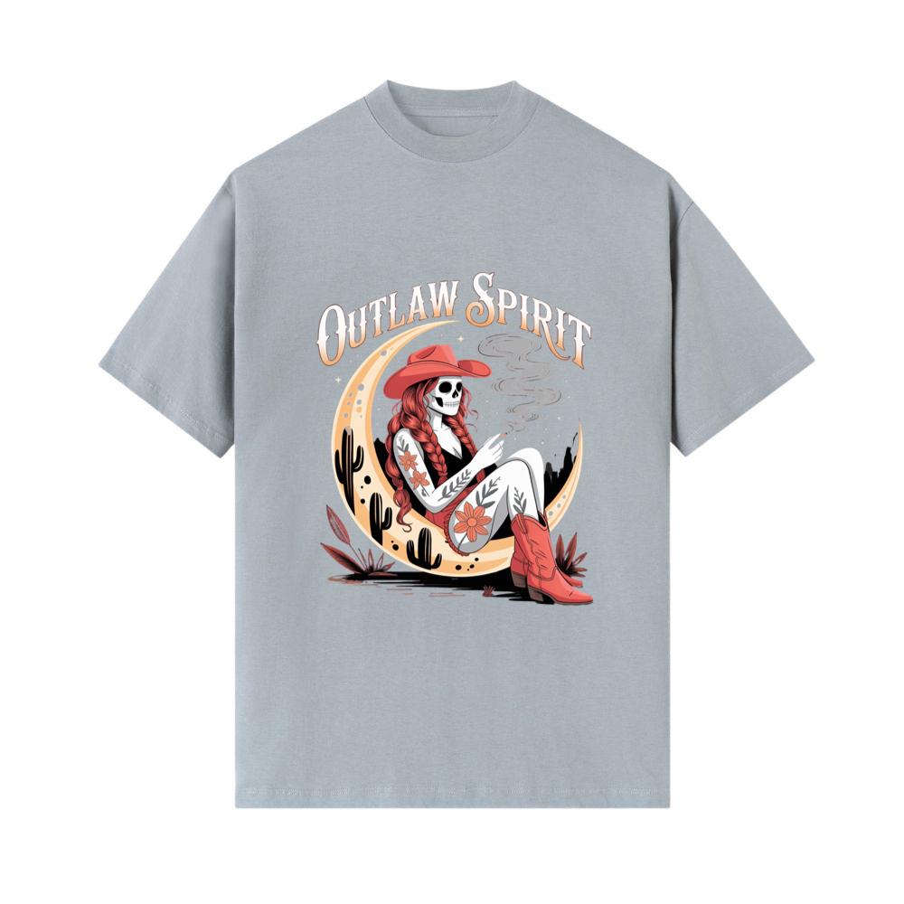 Outlaw Spirit Cowgirl Skeleton Western Style T-Shirt
