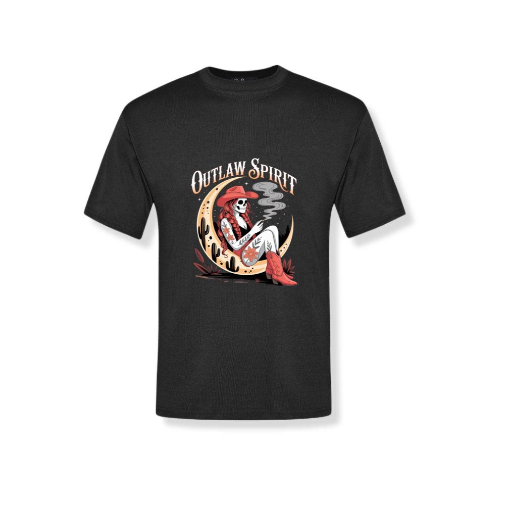 Outlaw Spirit Cowgirl Skeleton Western Style T-Shirt