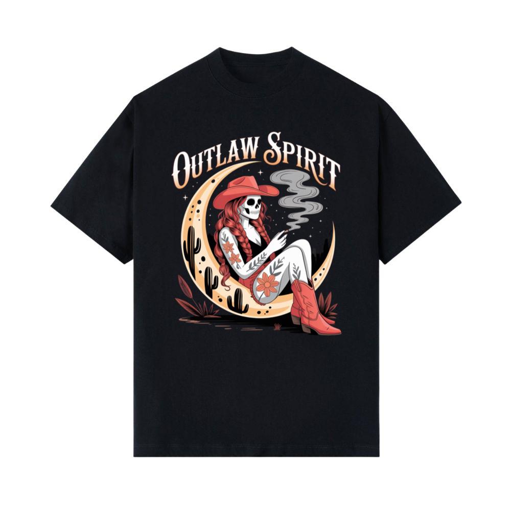 Outlaw Spirit Cowgirl Skeleton Western Style T-Shirts