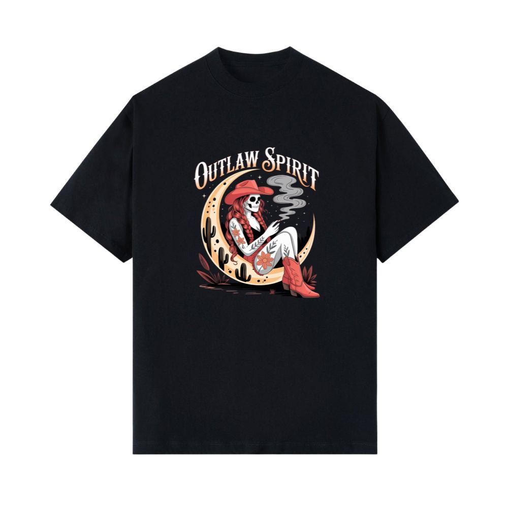 Outlaw Spirit Cowgirl Skeleton Western Style T-Shirts
