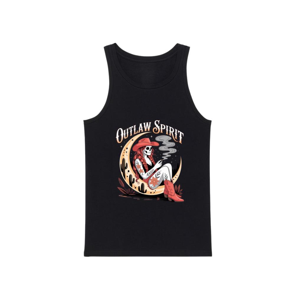 Outlaw Spirit Cowgirl Skeleton Western Style Tank Top