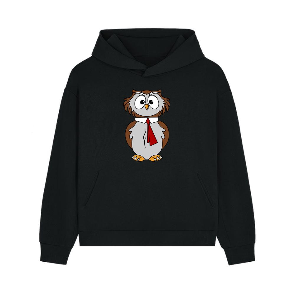 Owl Wearing Red Business Tie Hoodie