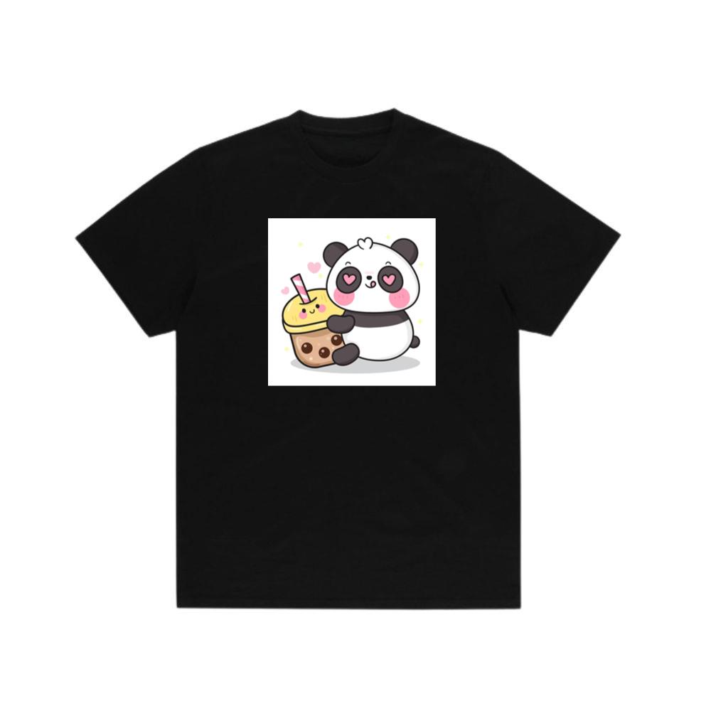 Panda with Heart Eyes and Drink T-Shirts