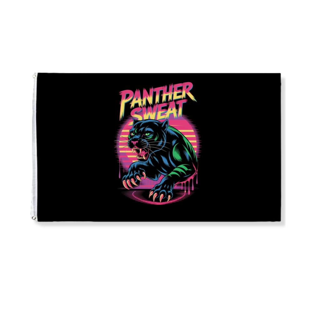 Panther Sweat Neon Panther Retro 80s Style Graphic Flat