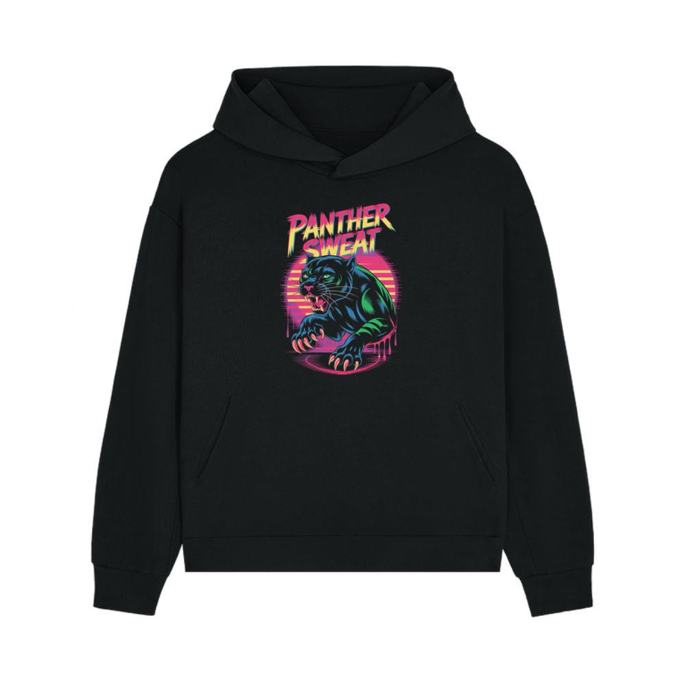 Panther Sweat Neon Panther Retro 80s Style Graphic Hoodie