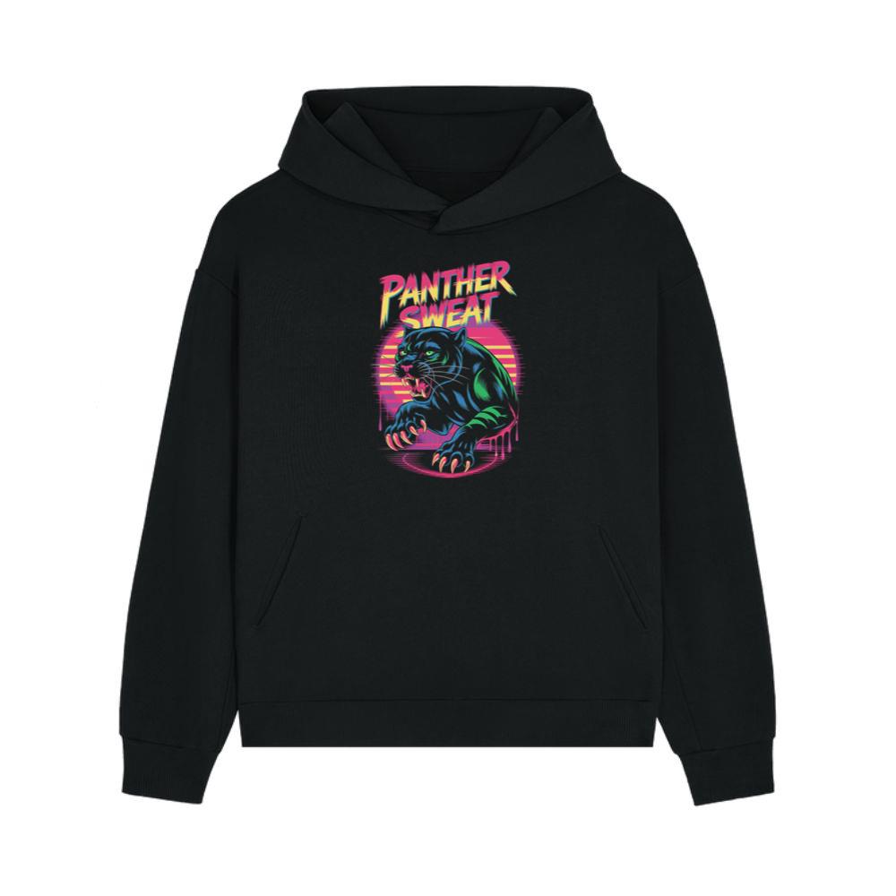 Panther Sweat Neon Panther Retro 80s Style Graphic Hoodie