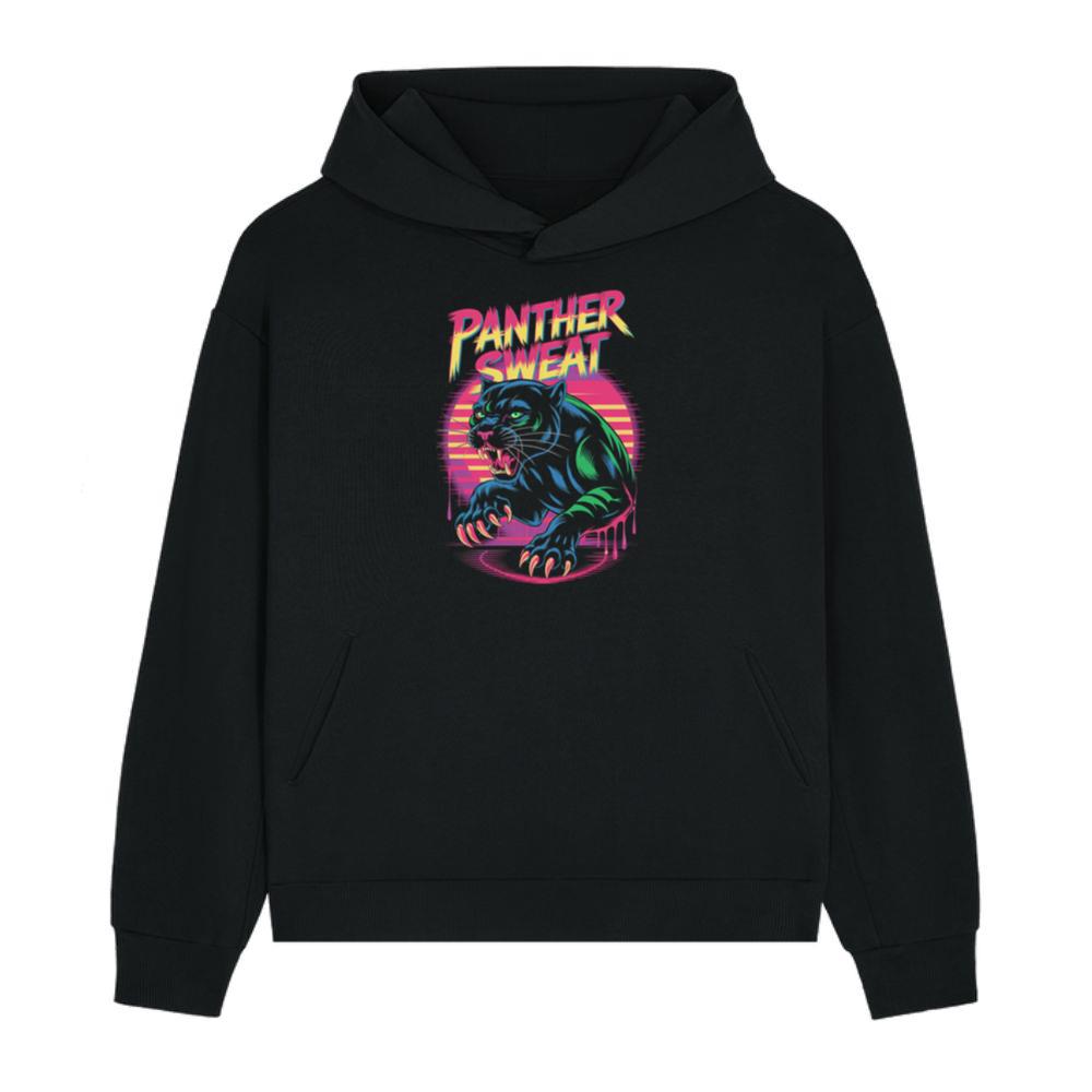 Panther Sweat Neon Panther Retro 80s Style Graphic Hoodie