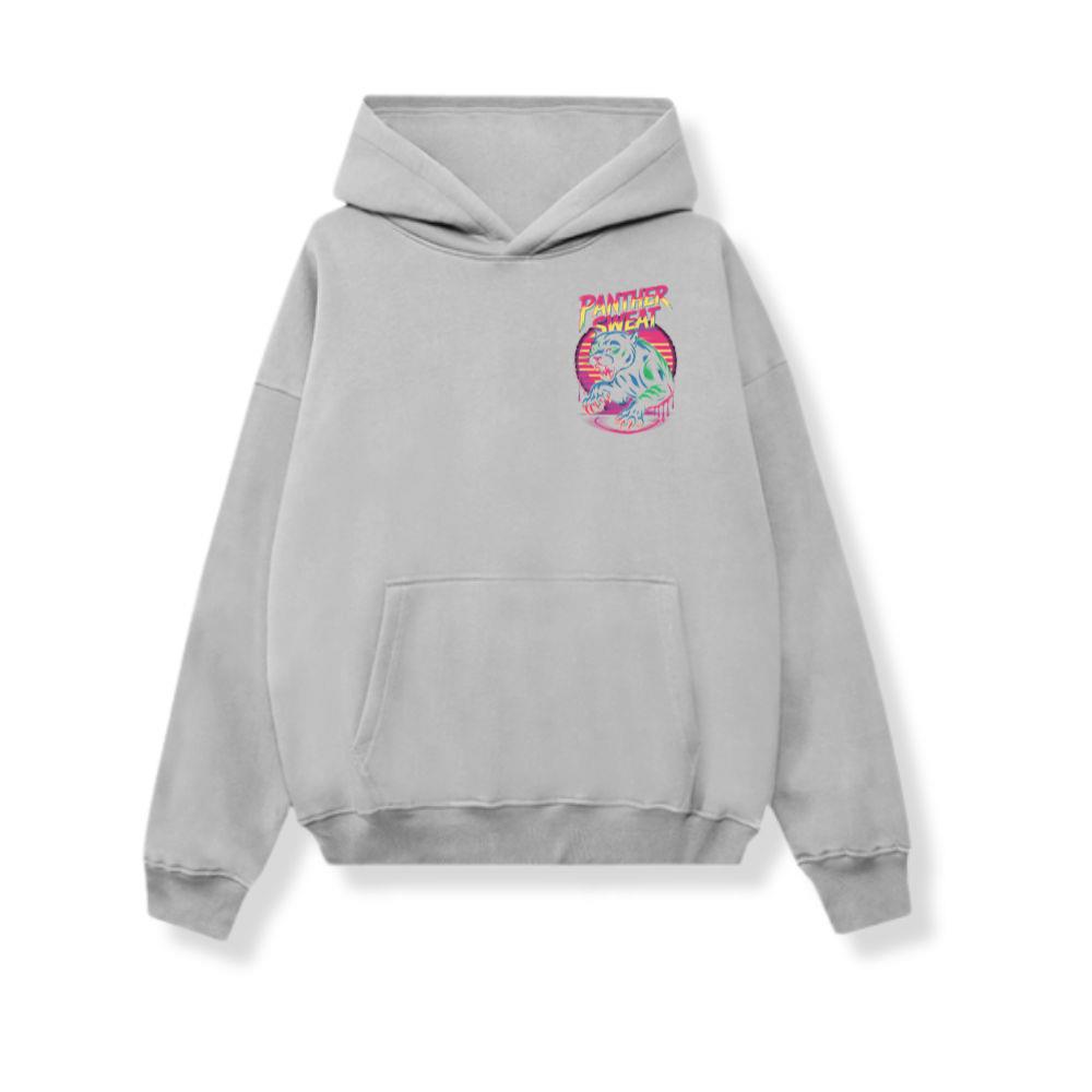 Panther Sweat Neon Panther Retro 80s Style Graphic Hoodie