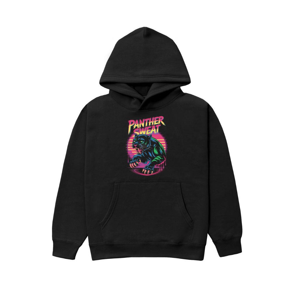 Panther Sweat Neon Panther Retro 80s Style Graphic Hoodie
