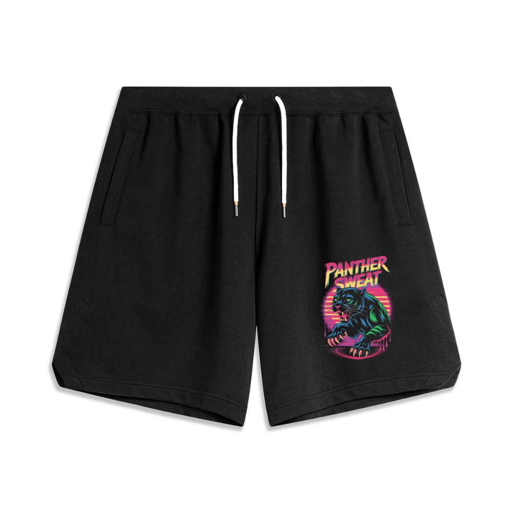 Panther Sweat Neon Panther Retro 80s Style Graphic Short