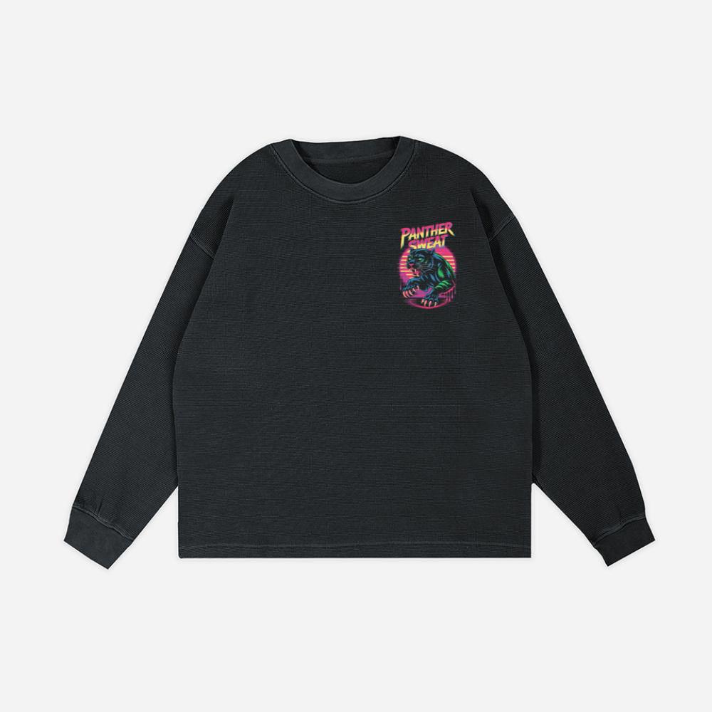 Panther Sweat Neon Panther Retro 80s Style Graphic Sweatshirt