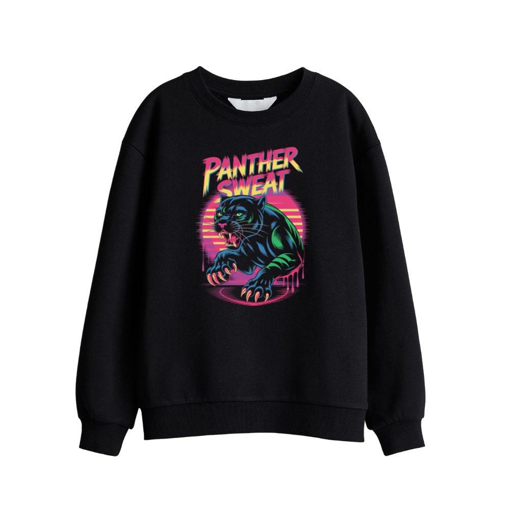Panther Sweat Neon Panther Retro 80s Style Graphic Sweatshirts