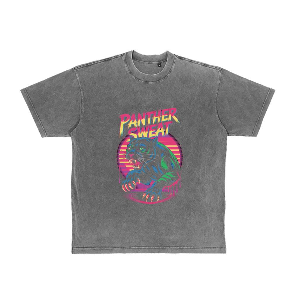 Panther Sweat Neon Panther Retro 80s Style Graphic T-Shirt