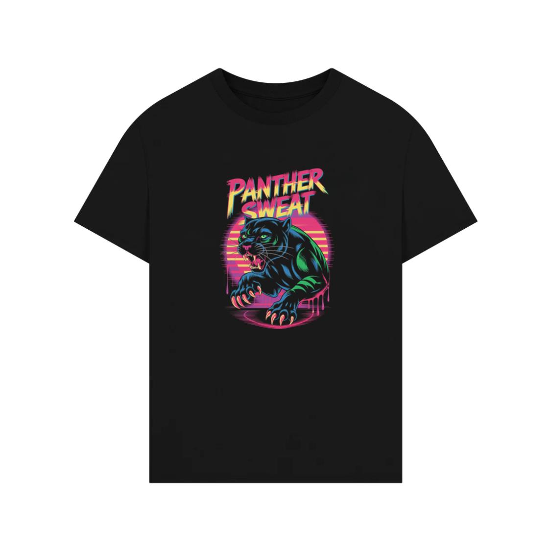 Panther Sweat Neon Panther Retro 80s Style Graphic T-Shirt
