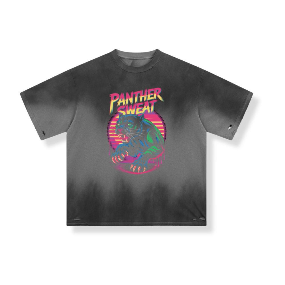 Panther Sweat Neon Panther Retro 80s Style Graphic T-Shirt