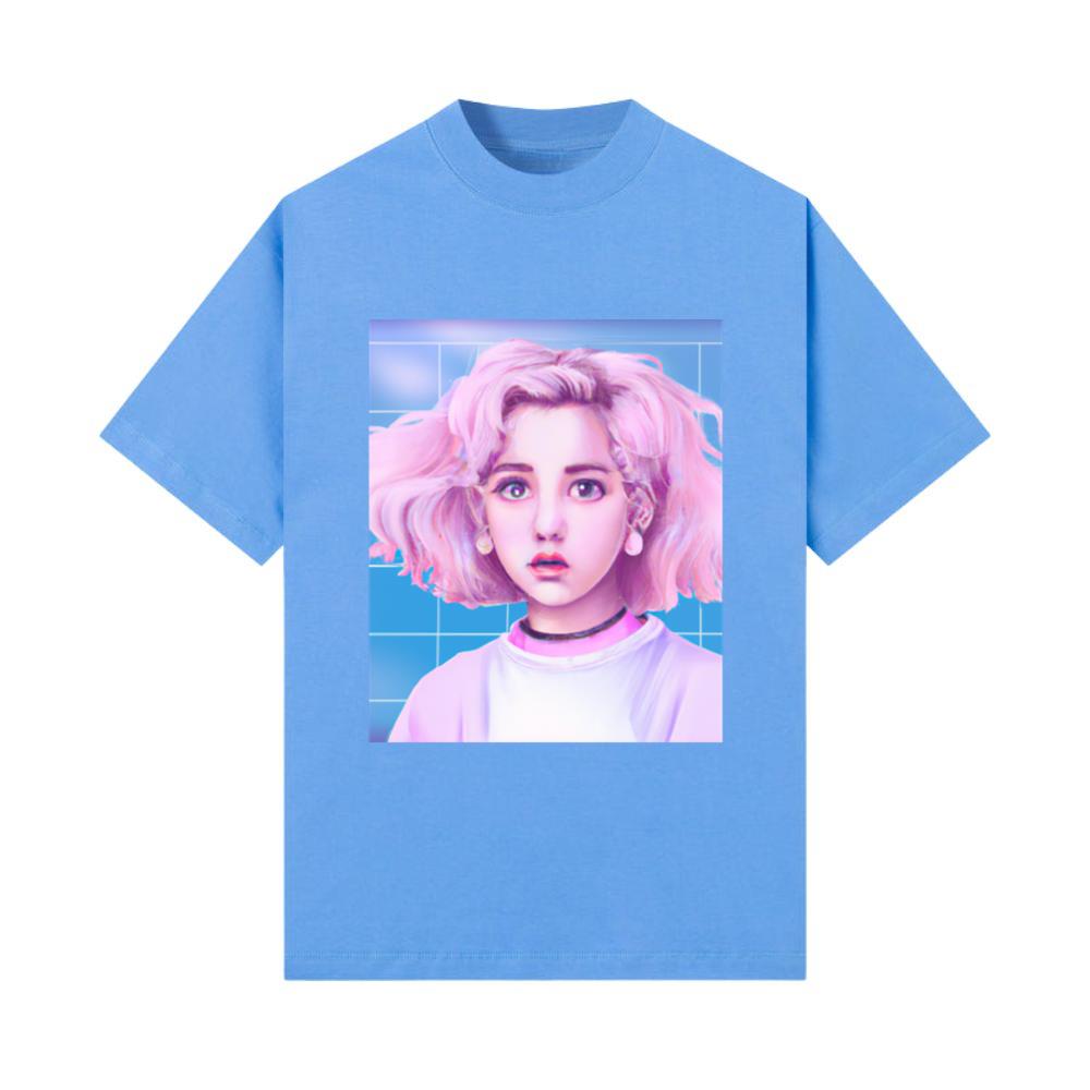 Pastel Aesthetic Anime Girl Synthwave Anime Girl T-Shirt