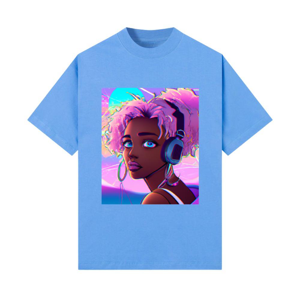 Pastel Aesthetic Anime Girl Synthwave Anime Girl_1 T-Shirt
