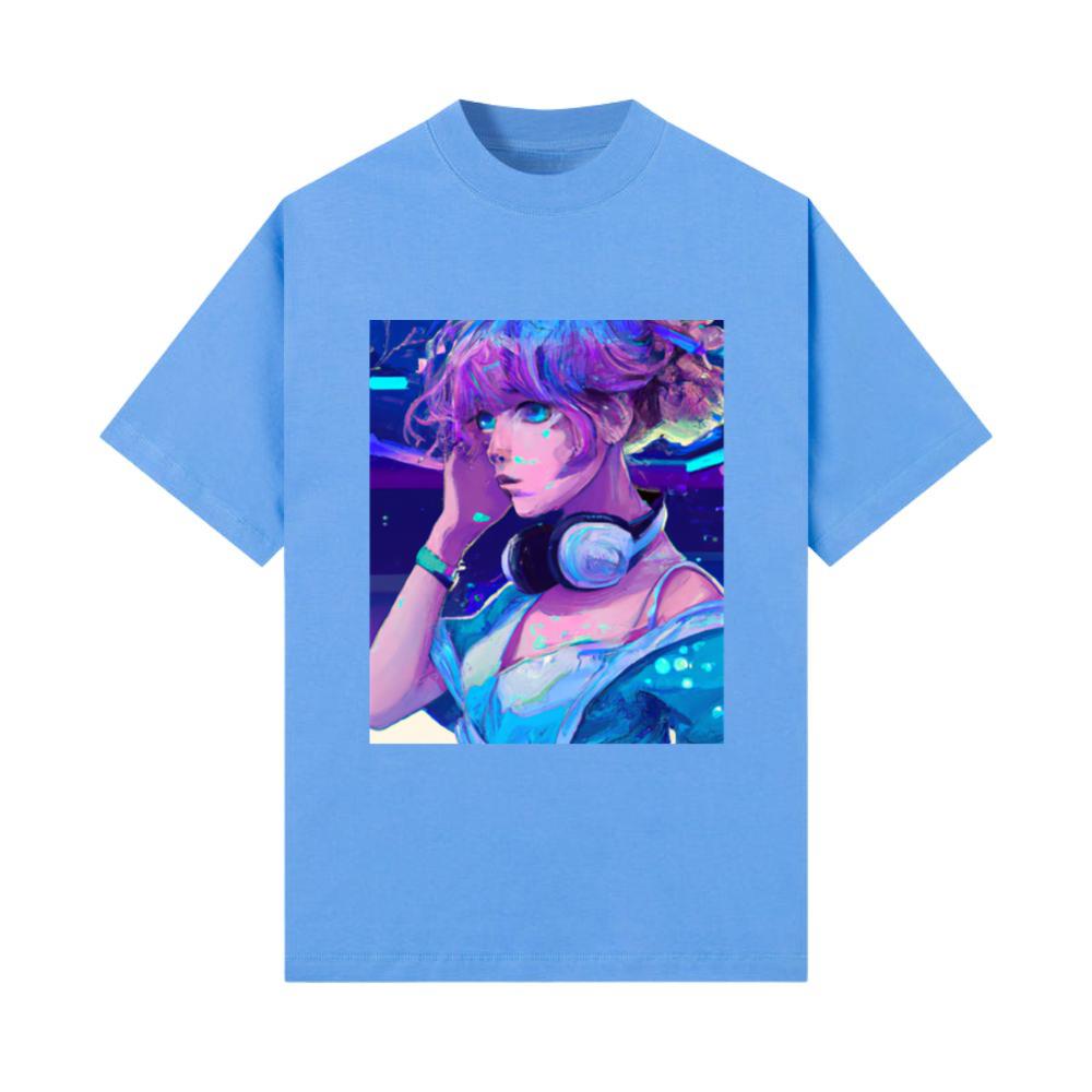 Pastel Aesthetic Anime Girl Synthwave Anime Girl_3 T-Shirt