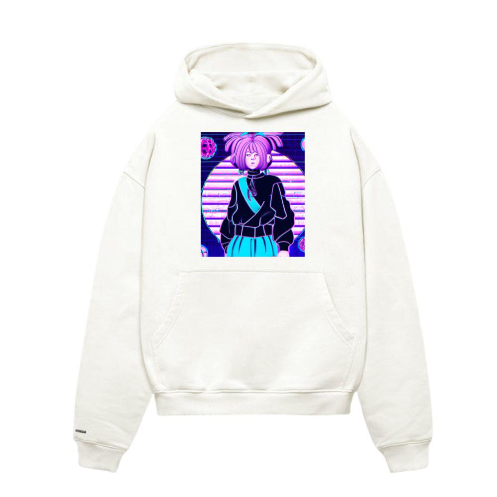 Pastel Aesthetic Anime Girl Synthwave Anime Girl_5 Hoodie