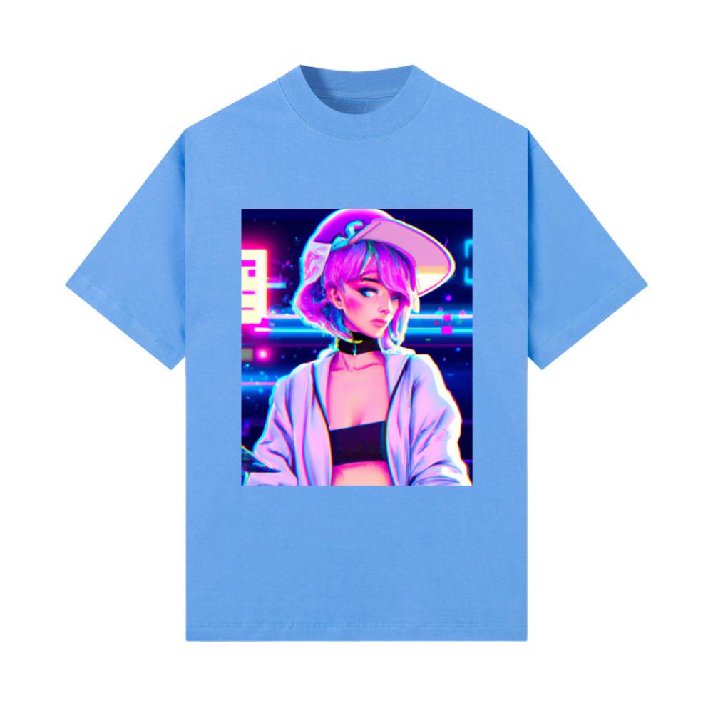 Pastel Aesthetic Anime Girl Synthwave Anime Girl_6 T-Shirt