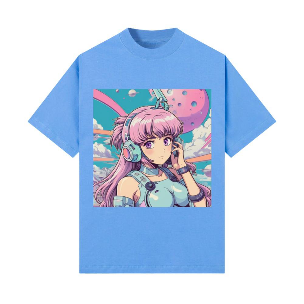 Pastel Cyberpunk Anime Girl Design T-Shirt