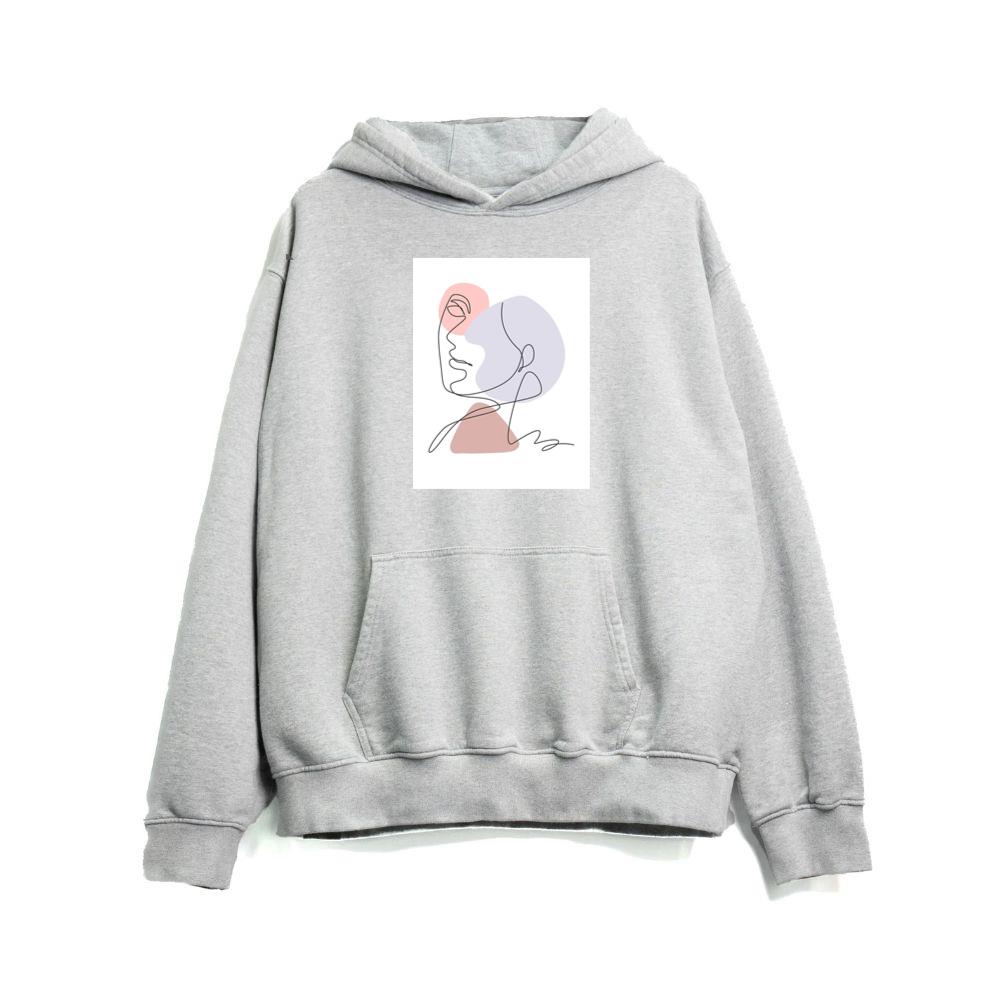 Pastel Face Line Art Hoodies