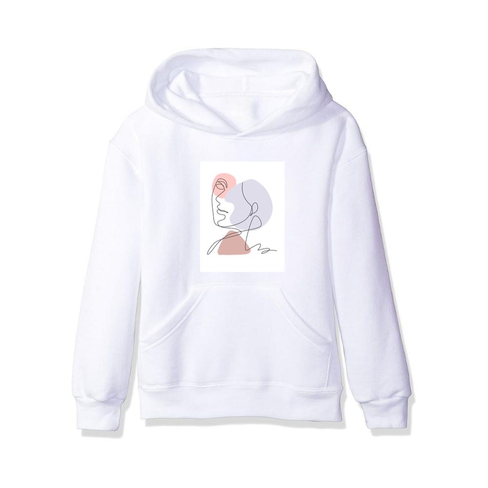 Pastel Face Line Art Hoodies