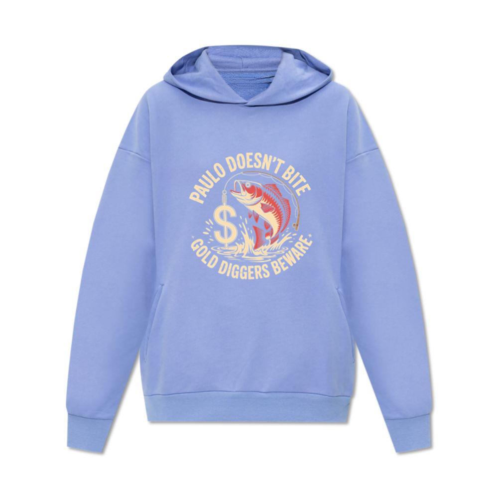 Paulo Doesnt Bite Gold Diggers Beware Funny Fish Design Hoodie
