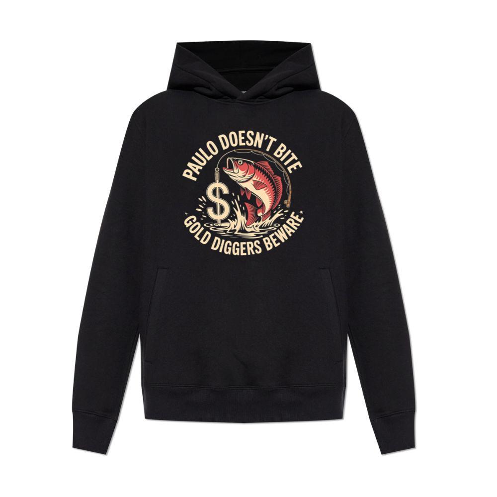 Paulo Doesnt Bite Gold Diggers Beware Funny Fish Design Hoodies