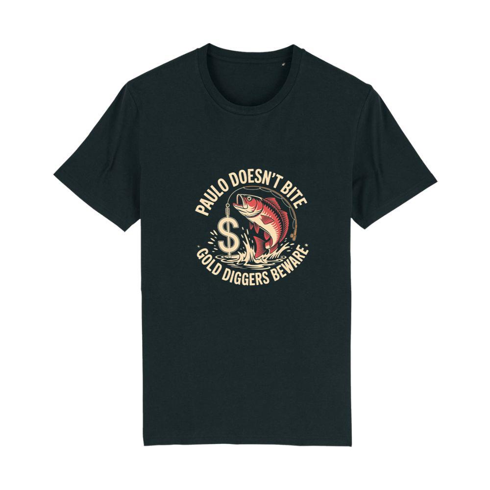 Paulo Doesnt Bite Gold Diggers Beware Funny Fish Design T-Shirts