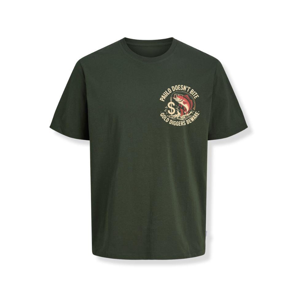 Paulo Doesnt Bite Gold Diggers Beware Funny Fish Design T-Shirts