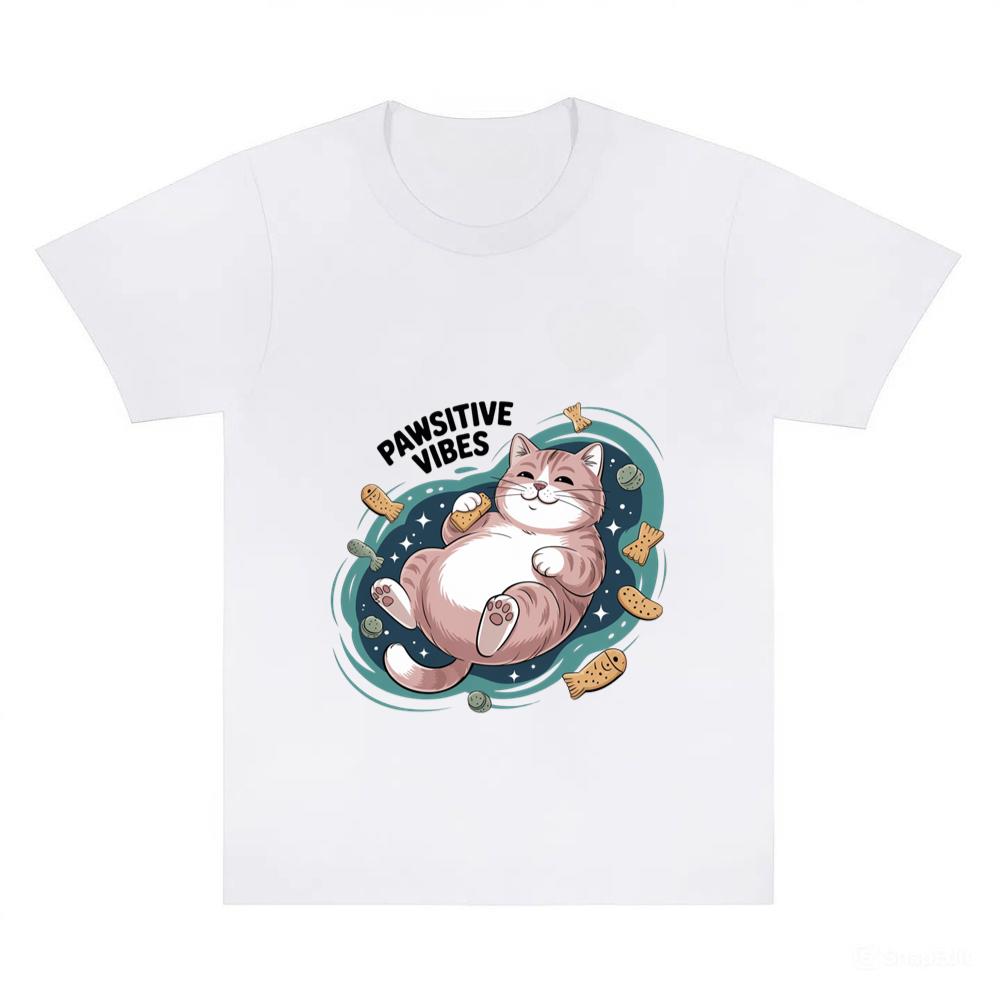 Pawsitive Vibes Relaxing Cat with Bandages T-Shirt