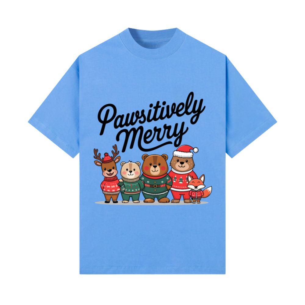 Pawsitively Merry Christmas Animals T-Shirt