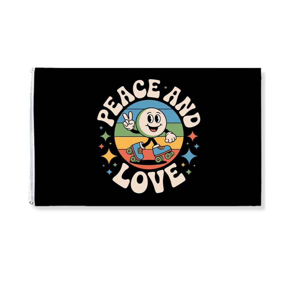 Peace And Love Space Astronaut Artwork for Dreamy Cosmic Souls Flag