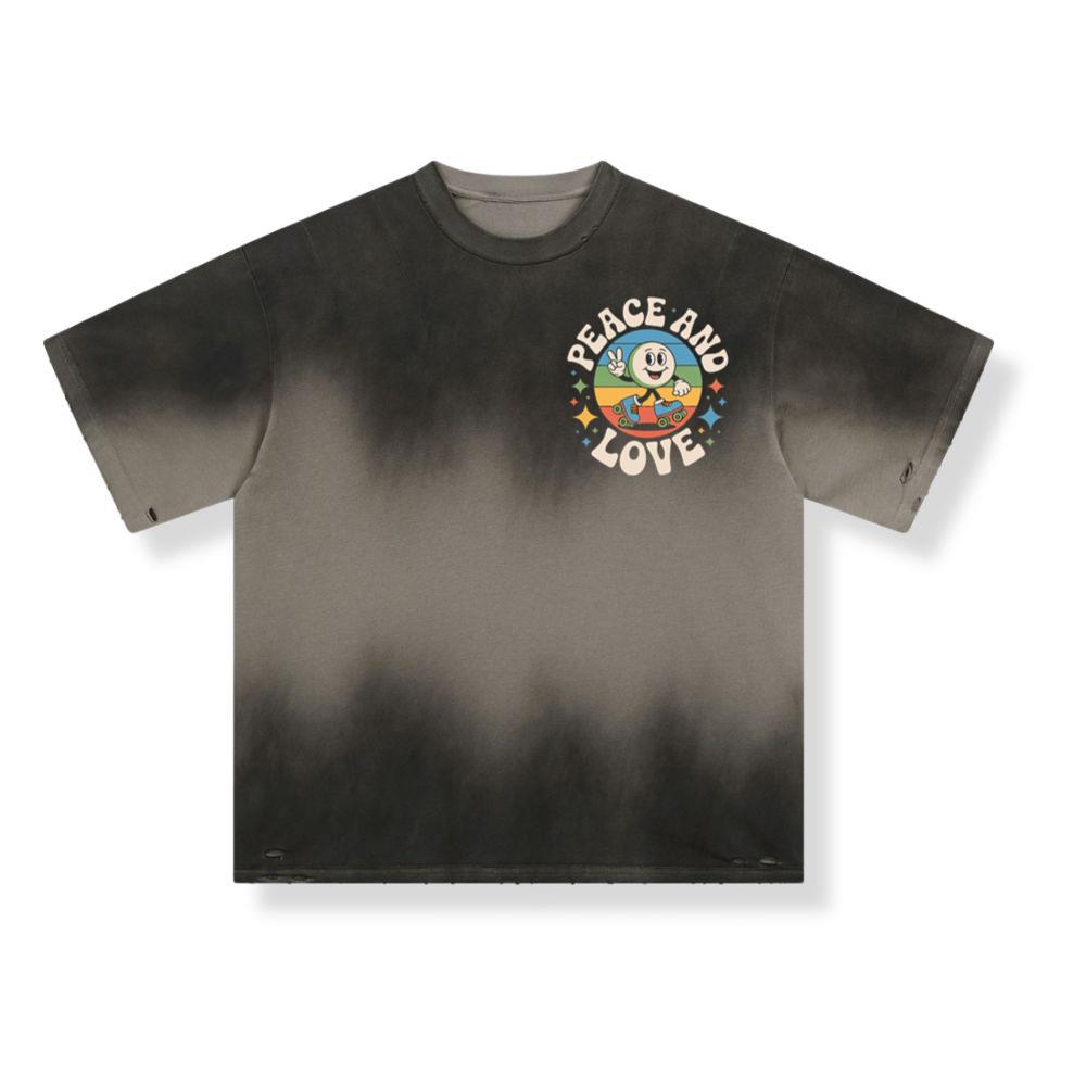 Peace And Love Space Astronaut Artwork for Dreamy Cosmic Souls T-Shirt - Image 2