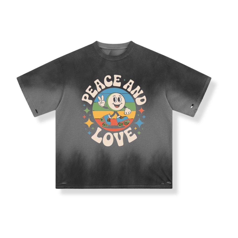Peace And Love Space Astronaut Artwork for Dreamy Cosmic Souls T-Shirt