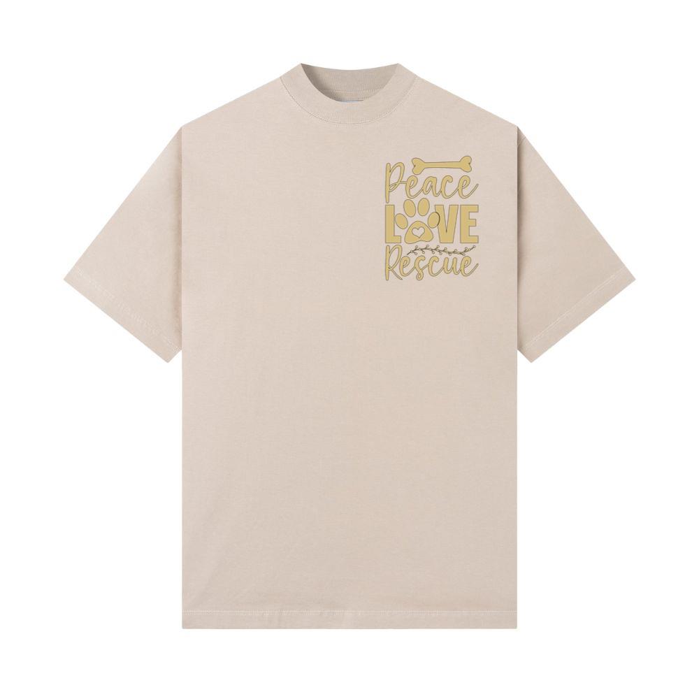 Peace Love Rescue Animal Adoption Pet Rescue Graphic T-Shirt