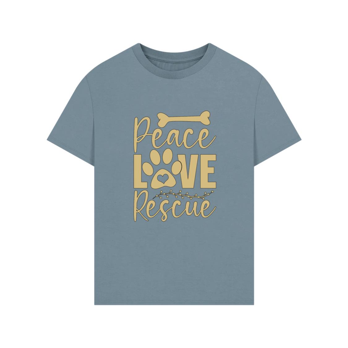 Peace Love Rescue Animal Adoption Pet Rescue Graphic TShirts Anhand