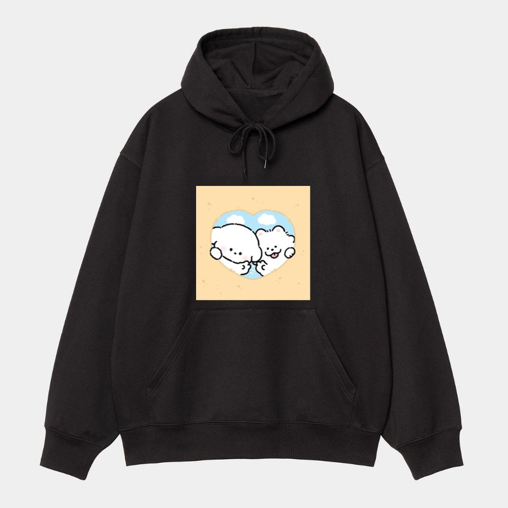 Peeking Pups in Love Hoodie