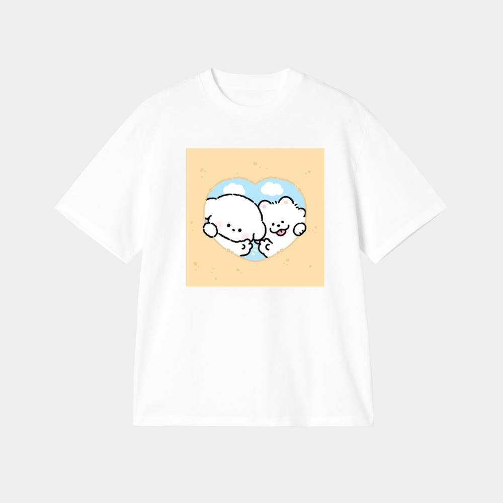 Peeking Pups in Love TShirt Unimaxsports