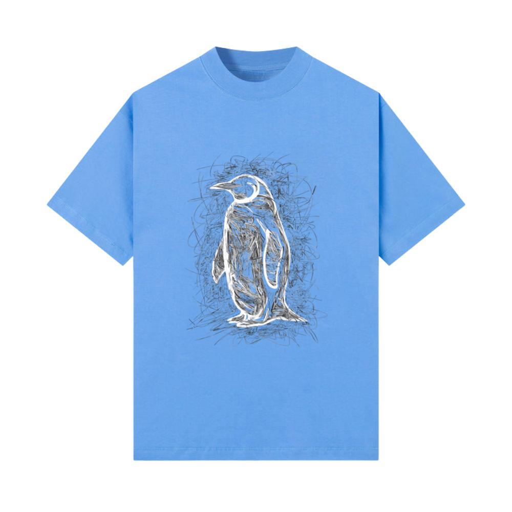 Penguin Art Drawing Abstract Animal Illustration T-Shirt