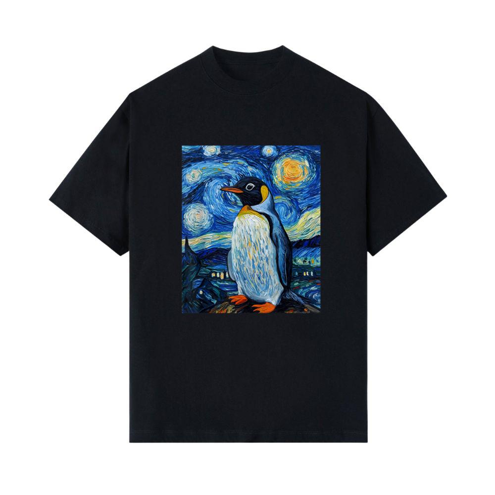 Penguin Bird - Van Gogh Style - Starry Night T-Shirt