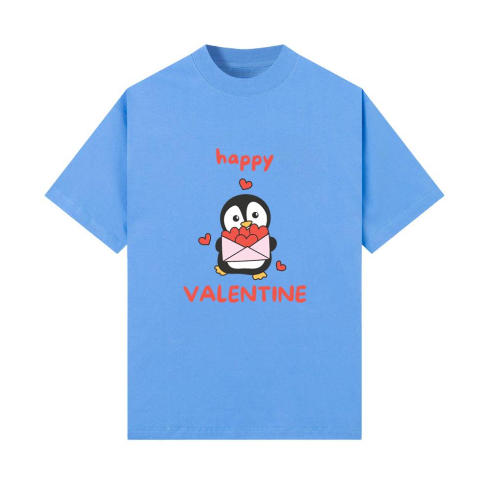Penguin For Valentine's Day Cute Animals With T-Shirt