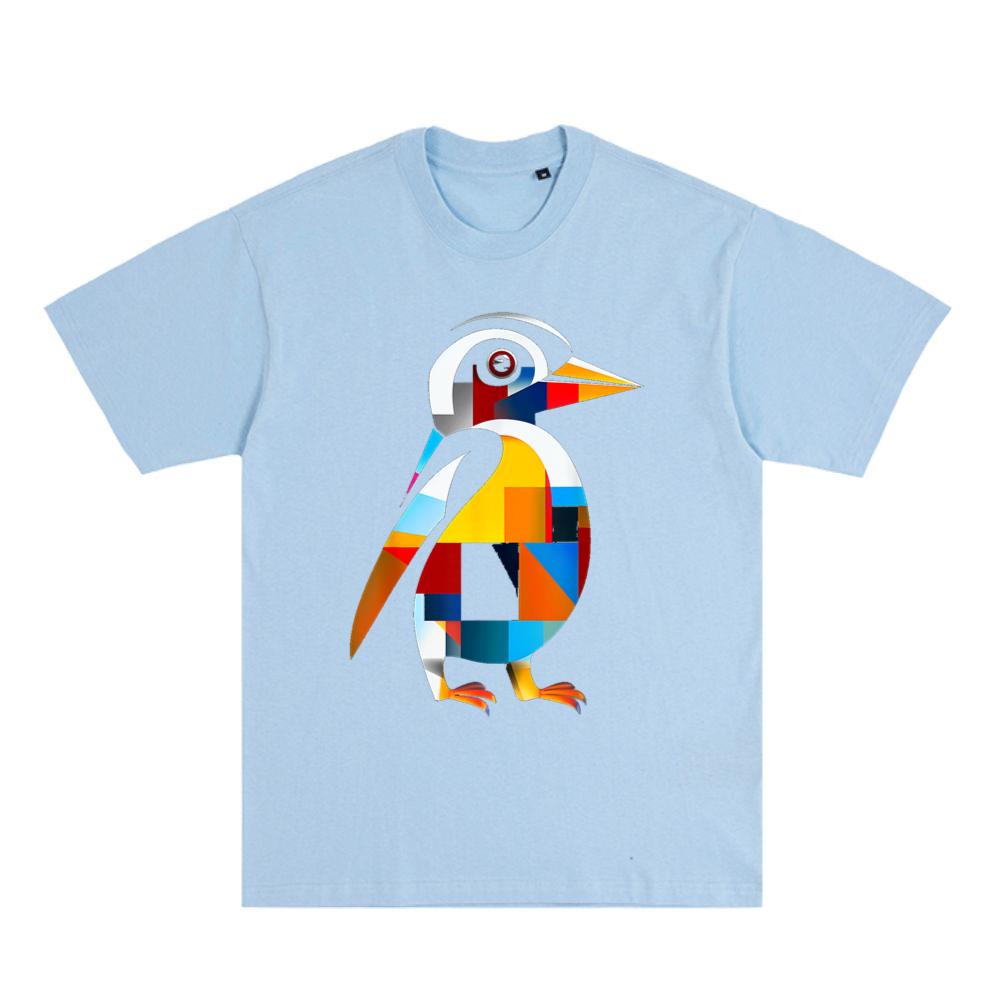 Penguin Geometric Art Animal Abstract Graphic Penguin T-Shirt 